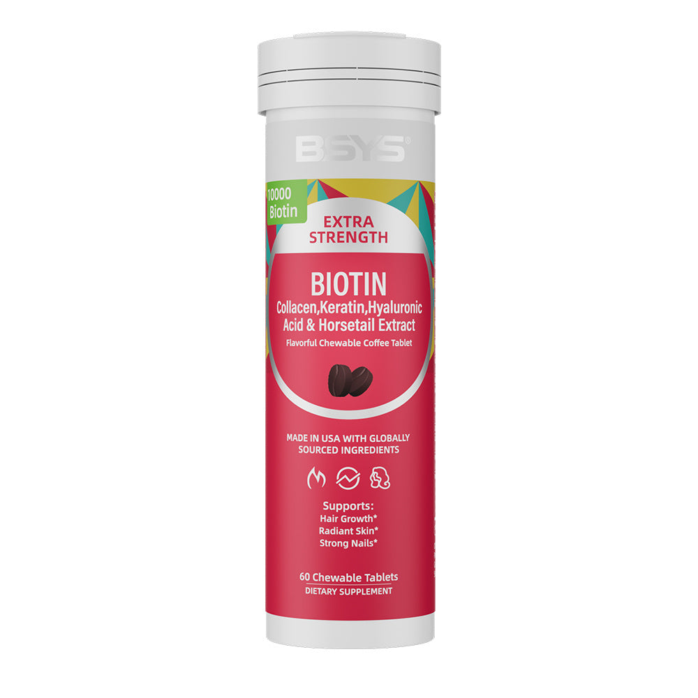 BSYS Coffee-flavored Biotin Chews Hair That Grows Nails That Shine These Tasty Supplements Taste Like Your Favorite Brew No Chalky Mess Just Glow From The Inside Out HairGoals CoffeeLo
