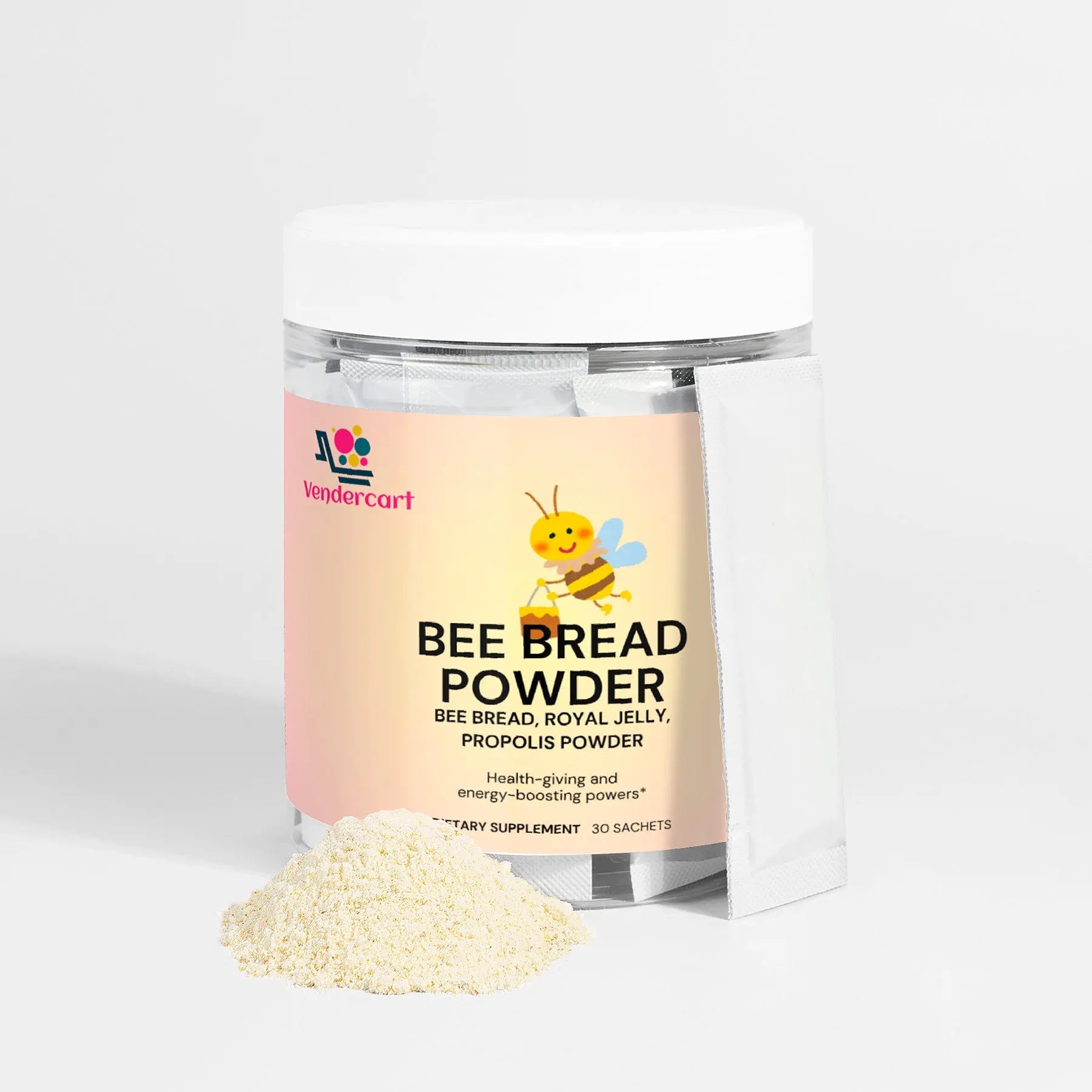Bee Pearl Powder Energy, Immunity, And Skin Support With Bee Bread, Propolis, Royal Jelly And Vitamin C 30 Sachets