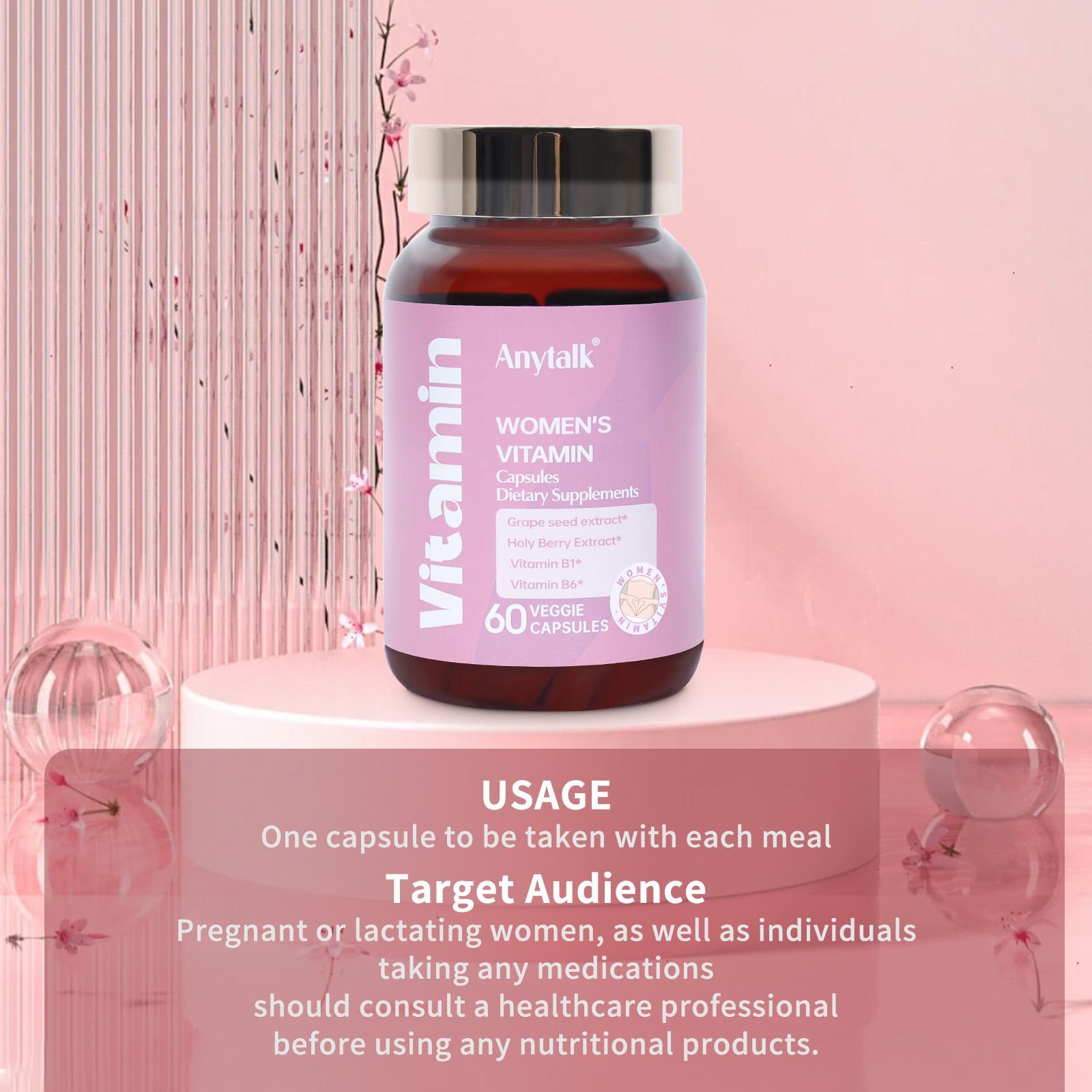 Women's Multivitamin, Multidimensional Mineral Supplement, Revitalizes Energy, Improves Mood, Nourishes Hair, Skin And Nails