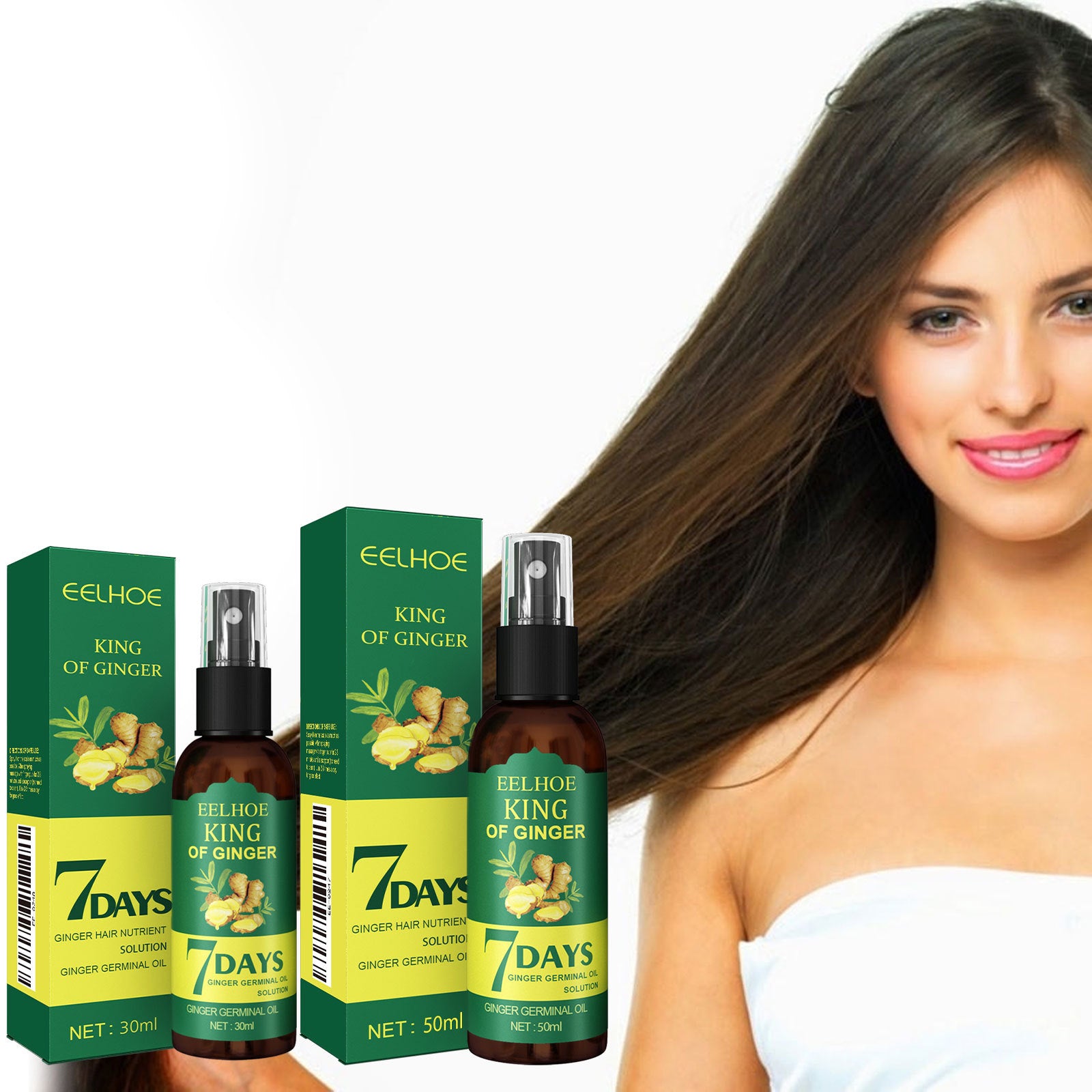Ginger Hair Spray  30ml Boxes Strengthening Hair, Massaging Scalp, Hair Quality Repair, Hair Care Liquid