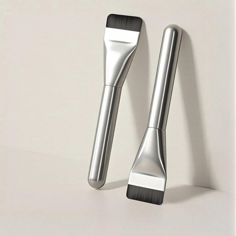 Elegant Silver Three-piece Makeup Brush Set