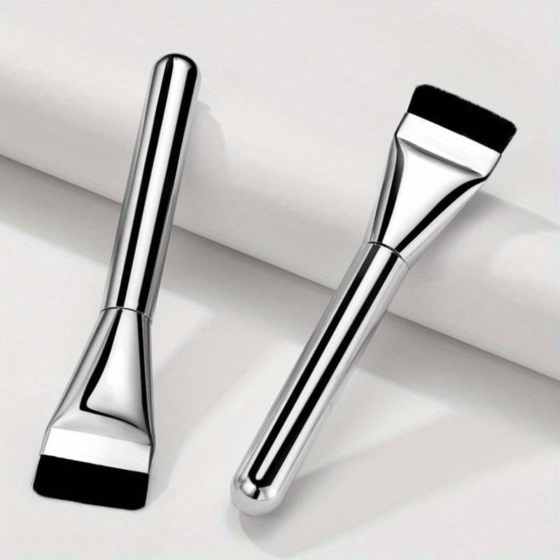 Elegant Silver Three-piece Makeup Brush Set