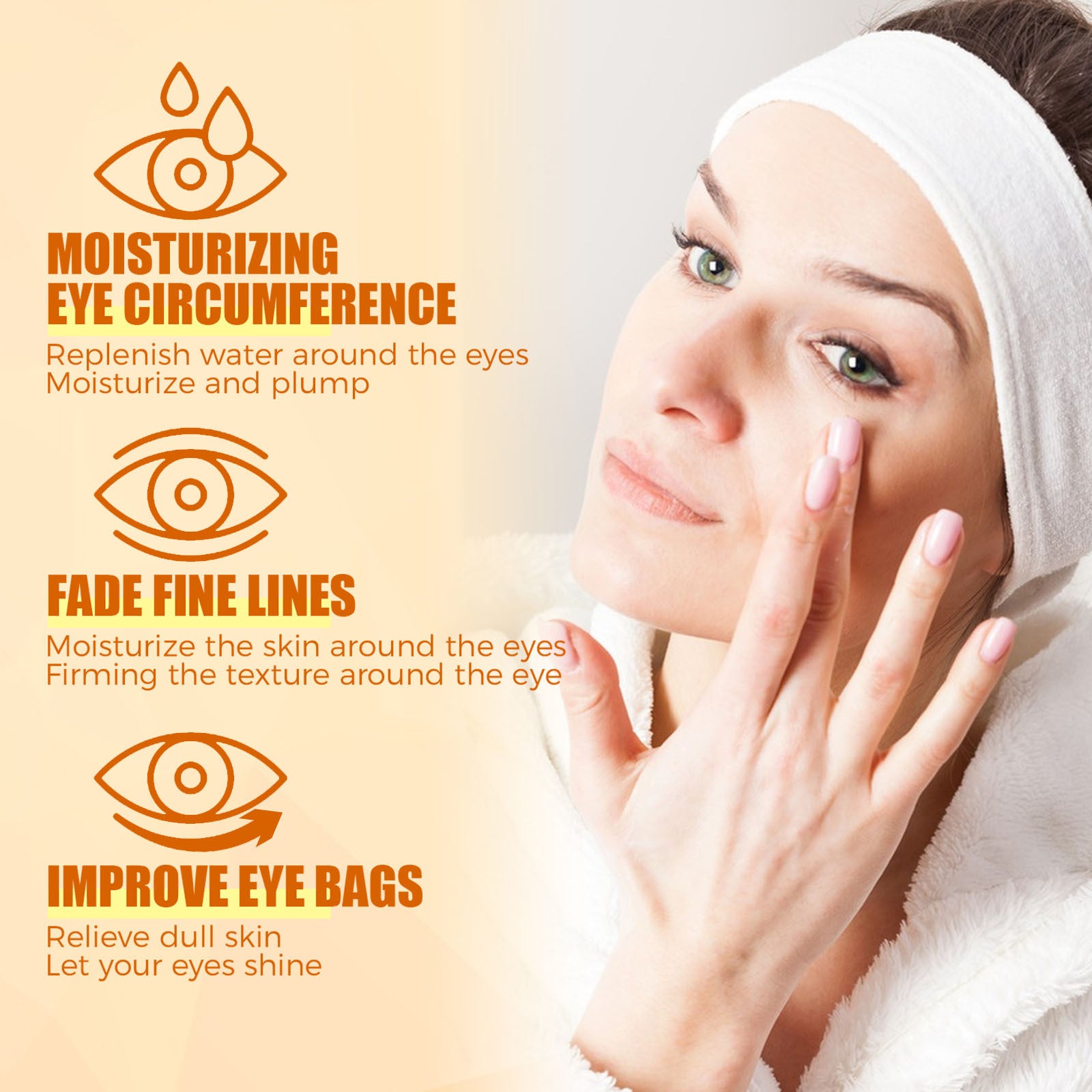 Honey Polypeptide Eye Cream Fade Eye Bags Dark Circles Moisturizing Brightening Repair Eye Around Firming Skin