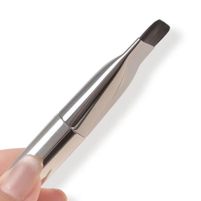Elegant Silver Three-piece Makeup Brush Set