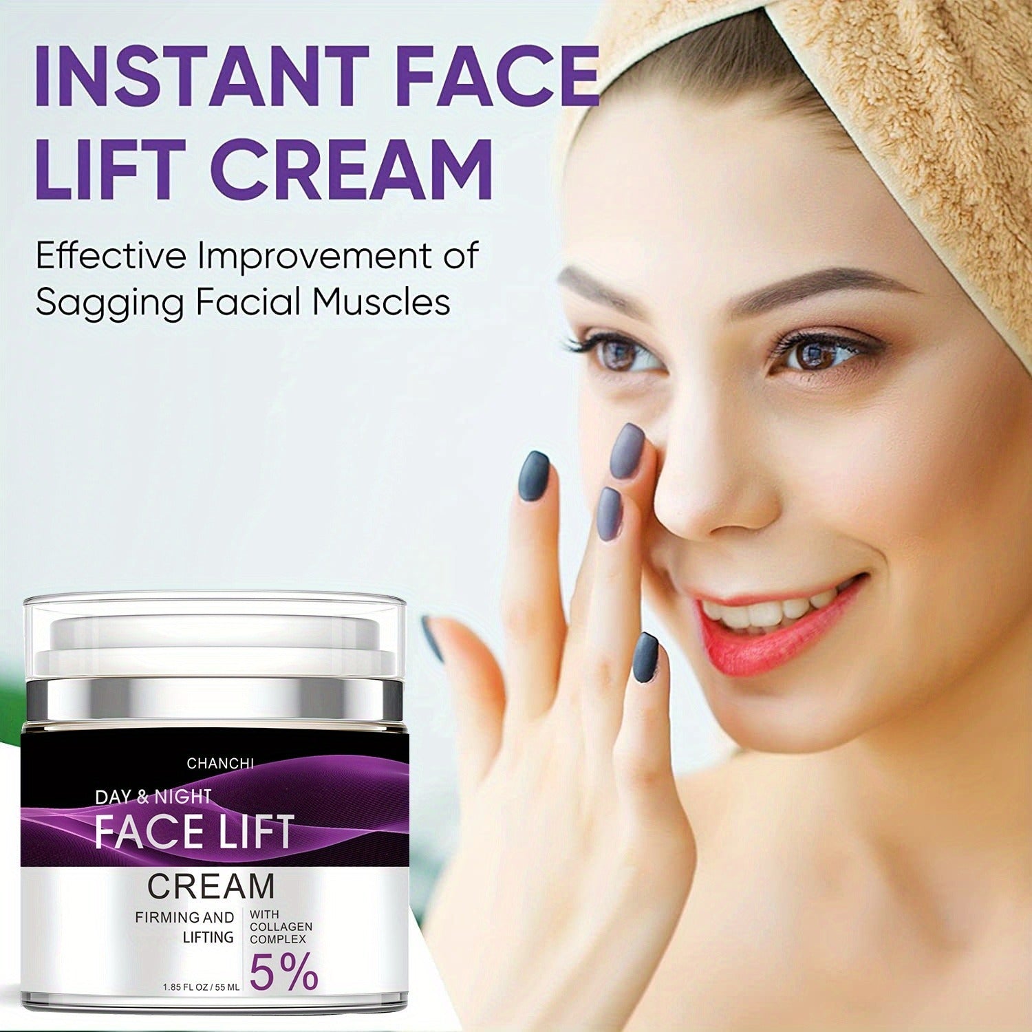 50ml Ultra-Lifting Face Cream - Revitalizes & Firms Facial, Neck, Chest Skin, Softens Fine Lines & Wrinkles, Hydrates & Plumps With Vitamin C, Retinol, And Glycerin For All Skin Types